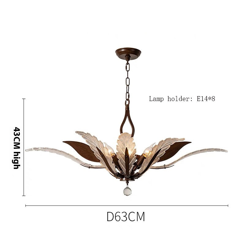 D-63CM Leaf-Shaped Branch Chandelier
Transform your space with this stunning leaf-shaped chandelier, featuring a diameter of 63CM. Its nature-inspired design combines elegant glass leaves and a sturdy iron lamp body with a dark brown finish. The chandelier’s warm, ambient lighting makes it perfect for dining rooms, living rooms, or any area requiring a touch of sophistication.
