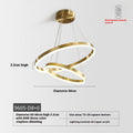 Stylish pendant light with a sleek design, highlighted by shimmering gold rings for a luxurious ambiance.