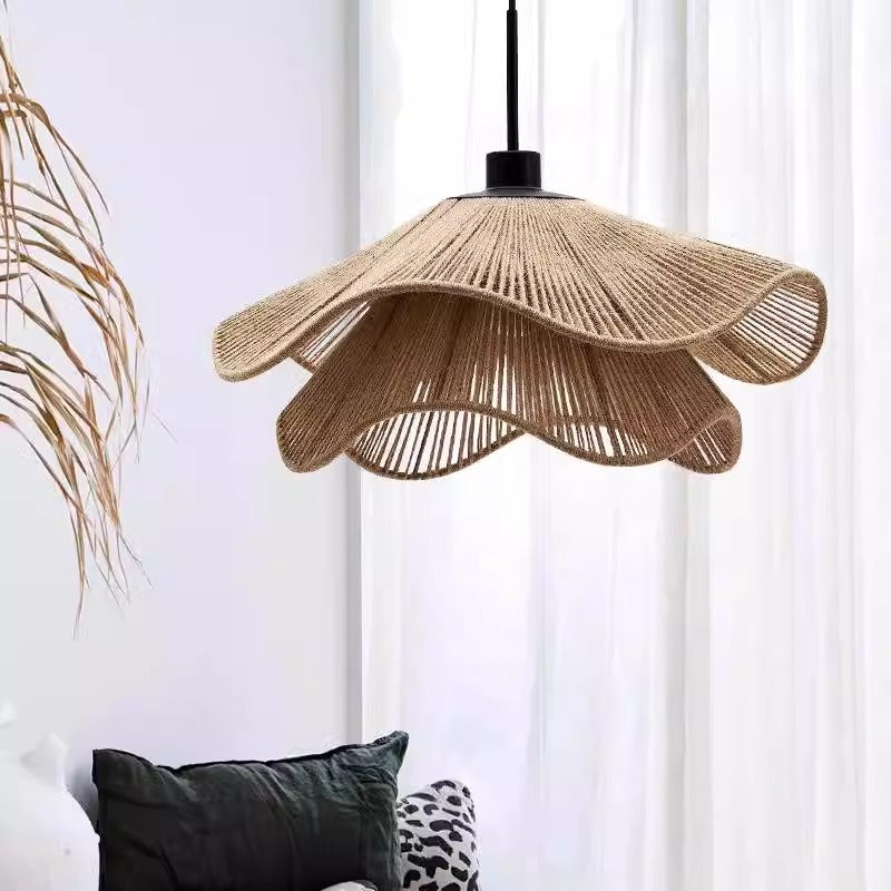 Natural rattan pendant light featuring a stylish design, emphasizing the beauty of organic materials in home decor.