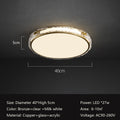 Circular bronze-colored LED ceiling light fixture with frosted cover, 40cm in diameter.