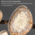 The round chandelier features an optical acrylic lampshade with an ice crystal texture that softly diffuses light. It includes a smart dimming function, offering a smooth and easy-to-manage appearance.