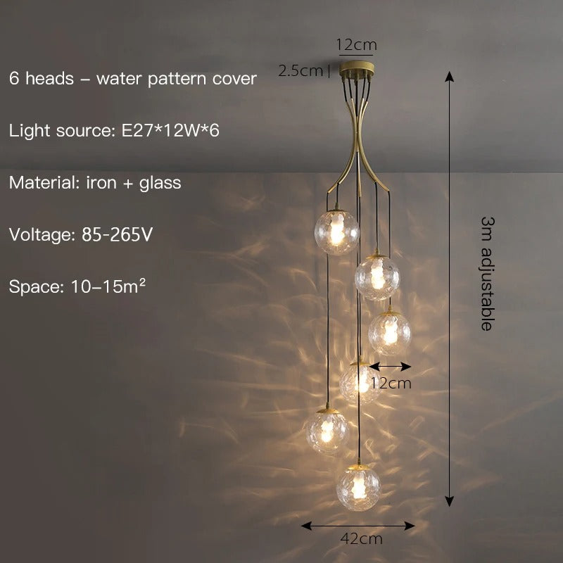 An illustration presenting the chandelier's dimensions, clearly marking its measurements for better comprehension.