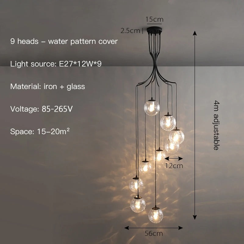 An image displaying the measurements of a chandelier, providing a clear view of its dimensions and scale.