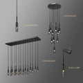 A collection of various chandeliers showcasing diverse designs and lighting styles in an elegant arrangement.