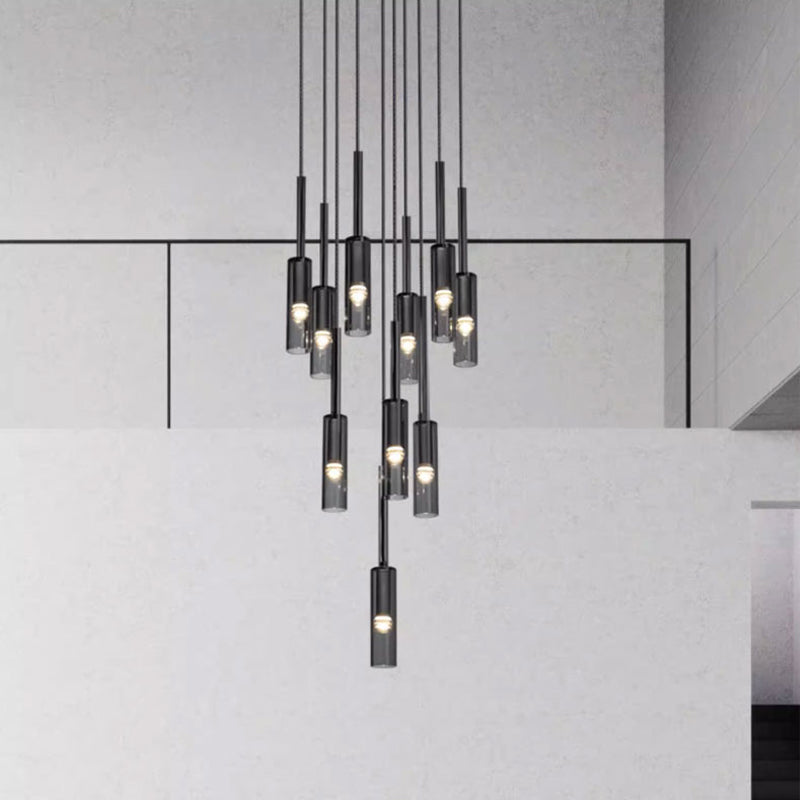A contemporary pendant light made of mirror glass, suspended from the ceiling, adding a stylish touch to the interior space.