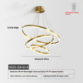 Elegant pendant light composed of gold rings, offering a modern flair to contemporary interior decor.