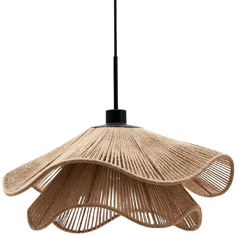 A rattan pendant light crafted from natural rattan, showcasing its organic texture and elegant design.